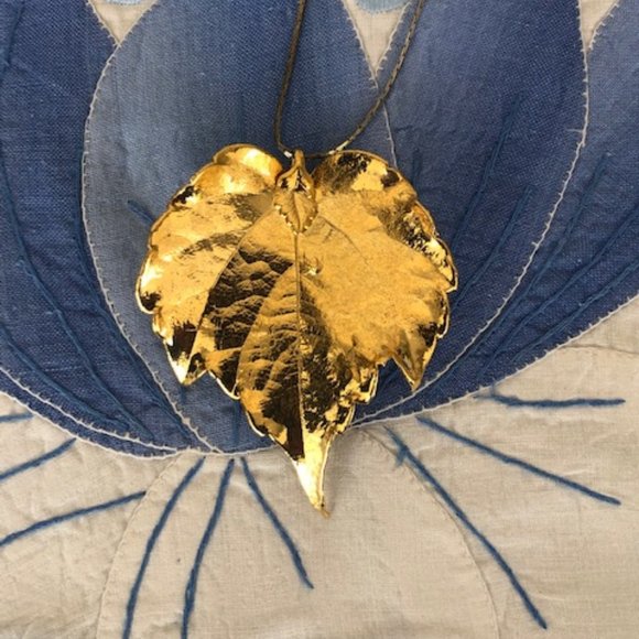 Genuine California Grape Leaf 24k Gold Dipped Vintage - Picture 6 of 9